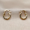 Oro Laminado Medium Hoop, Gold Filled Style Hollow Design, Diamond Cutting Finish, Golden Finish, 02.213.0243.1.15