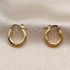 Oro Laminado Medium Hoop, Gold Filled Style Diamond Cutting Finish, Golden Finish, 02.213.0153.15