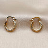 Oro Laminado Medium Hoop, Gold Filled Style Hollow Design, Diamond Cutting Finish, Golden Finish, 02.213.0247.1.15