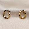 Oro Laminado Small Hoop, Gold Filled Style Hollow Design, Diamond Cutting Finish, Golden Finish, 02.213.0156.15