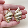Oro Laminado Stud Earring, Gold Filled Style Snail Design, Polished, Golden Finish, 02.196.0287
