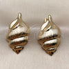 Oro Laminado Stud Earring, Gold Filled Style Snail Design, Polished, Golden Finish, 02.196.0287