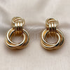 Oro Laminado Long Earring, Gold Filled Style Hollow and Love Knot Design, Polished, Golden Finish, 02.196.0292