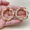 Oro Laminado Medium Hoop, Gold Filled Style Twist Design, Polished, Golden Finish, 02.170.0154.1.40