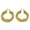 Oro Laminado Medium Hoop, Gold Filled Style Twist Design, Polished, Golden Finish, 02.170.0154.1.40