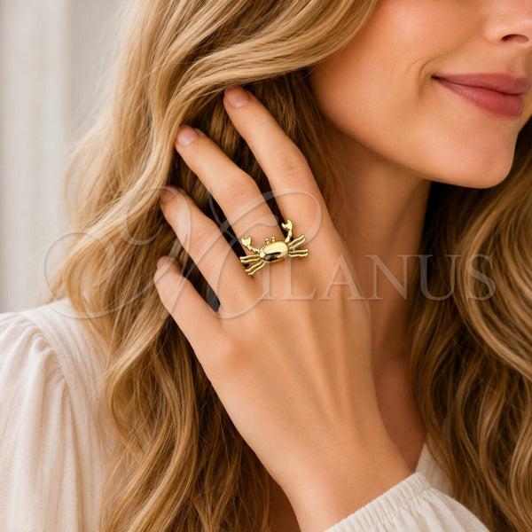 Oro Laminado Elegant Ring, Gold Filled Style Polished, Golden Finish, 01.381.0016 (One size fits all)