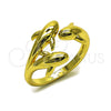 Oro Laminado Elegant Ring, Gold Filled Style Dolphin Design, Polished, Golden Finish, 01.381.0017 (One size fits all)