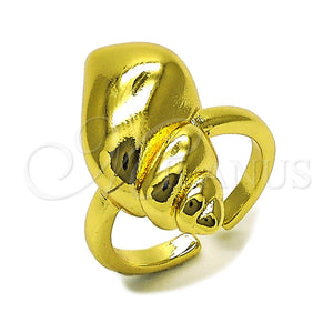 Oro Laminado Elegant Ring, Gold Filled Style Snail Design, Polished, Golden Finish, 01.381.0021 (One size fits all)