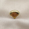 Oro Laminado Elegant Ring, Gold Filled Style Shell and Ball Design, Polished, Golden Finish, 01.381.0022 (One size fits all)