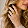 Oro Laminado Elegant Ring, Gold Filled Style Star Design, Polished, Golden Finish, 01.381.0023 (One size fits all)