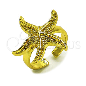 Oro Laminado Elegant Ring, Gold Filled Style Star Design, Polished, Golden Finish, 01.381.0023 (One size fits all)