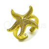 Oro Laminado Elegant Ring, Gold Filled Style Star Design, Polished, Golden Finish, 01.381.0023 (One size fits all)