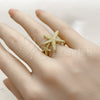 Oro Laminado Elegant Ring, Gold Filled Style Star Design, Polished, Golden Finish, 01.381.0024 (One size fits all)