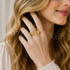 Oro Laminado Elegant Ring, Gold Filled Style Star and Shell Design, Polished, Golden Finish, 01.381.0027 (One size fits all)