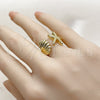 Oro Laminado Elegant Ring, Gold Filled Style Star and Shell Design, Polished, Golden Finish, 01.381.0027 (One size fits all)