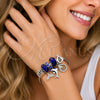 Stainless Steel Individual Bangle, Dolphin and Shell Design, with Heliotrope Crystal, Polished, Steel Finish, 07.464.0058 (03 MM Thickness, One size fits all)