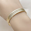 Oro Laminado Trio Bangle, Gold Filled Style Diamond Cutting Finish, Golden Finish, 07.170.0077.04 (Thickness, Size 4 (2.25 Diameter))