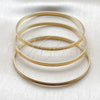Oro Laminado Trio Bangle, Gold Filled Style Diamond Cutting Finish, Golden Finish, 07.170.0077.04 (Thickness, Size 4 (2.25 Diameter))