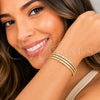 Oro Laminado Trio Bangle, Gold Filled Style Diamond Cutting Finish, Golden Finish, 07.170.0078.04 (Thickness, Size 4 (2.25 Diameter))