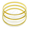 Oro Laminado Trio Bangle, Gold Filled Style Diamond Cutting Finish, Golden Finish, 07.170.0078.04 (Thickness, Size 4 (2.25 Diameter))