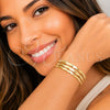 Oro Laminado Trio Bangle, Gold Filled Style Polished, Golden Finish, 07.170.0079.04 (Thickness, Size 4 (2.25 Diameter))