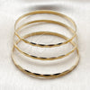 Oro Laminado Trio Bangle, Gold Filled Style Polished, Golden Finish, 07.170.0079.04 (Thickness, Size 4 (2.25 Diameter))