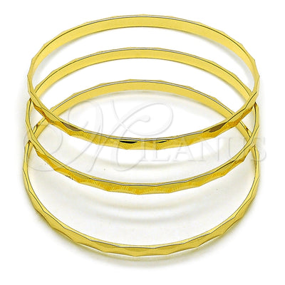 Oro Laminado Trio Bangle, Gold Filled Style Polished, Golden Finish, 07.170.0079.04 (Thickness, Size 4 (2.25 Diameter))