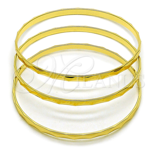 Oro Laminado Trio Bangle, Gold Filled Style Polished, Golden Finish, 07.170.0079.04 (Thickness, Size 4 (2.25 Diameter))