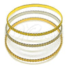 Oro Laminado Trio Bangle, Gold Filled Style Polished, Tricolor, 07.170.0080.06 (Thickness, Size 6 (2.75 Diameter))