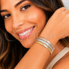Oro Laminado Trio Bangle, Gold Filled Style Polished, Tricolor, 07.170.0081.06 (Thickness, Size 6 (2.75 Diameter))