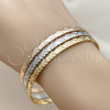 Oro Laminado Trio Bangle, Gold Filled Style Polished, Tricolor, 07.170.0081.06 (Thickness, Size 6 (2.75 Diameter))
