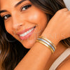 Oro Laminado Trio Bangle, Gold Filled Style Polished, Tricolor, 07.170.0082.06 (Thickness, Size 6 (2.75 Diameter))