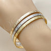 Oro Laminado Trio Bangle, Gold Filled Style Polished, Tricolor, 07.170.0082.06 (Thickness, Size 6 (2.75 Diameter))