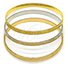 Oro Laminado Trio Bangle, Gold Filled Style Polished, Tricolor, 07.170.0082.06 (Thickness, Size 6 (2.75 Diameter))