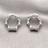 Rhodium Gold Filled Small Hoop, Bamboo Design, Polished, Rhodium Finish, 02.170.0607.20