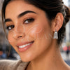 Rhodium Gold Filled Small Hoop, Leaf Design, Polished, Rhodium Finish, 02.170.0609.18