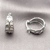 Rhodium Gold Filled Small Hoop, Leaf Design, Polished, Rhodium Finish, 02.170.0609.18
