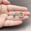 Rhodium Gold Filled Small Hoop, Cluster Design, with White Cubic Zirconia, Polished, Rhodium Finish, 02.170.0612.16