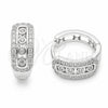 Rhodium Gold Filled Small Hoop, Cluster Design, with White Cubic Zirconia, Polished, Rhodium Finish, 02.170.0612.16