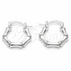 Rhodium Gold Filled Medium Hoop, Bamboo Design, Diamond Cutting Finish, Rhodium Finish, 02.170.0554.1.20