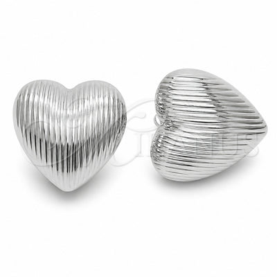 Rhodium Gold Filled Leverback Earring, Heart Design, Polished, Rhodium Finish, 02.170.0613