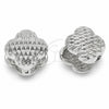 Rhodium Gold Filled Huggie Hoop, Flower Design, Polished, Rhodium Finish, 02.170.0614.18