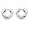 Rhodium Gold Filled Small Hoop, Heart Design, Polished, Rhodium Finish, 02.170.0615.25
