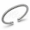 Rhodium Gold Filled Individual Bangle, Twist and Spiral Design, Polished, Silver Finish, 07.170.0023.1 (06 MM Thickness, One size fits all)