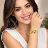Oro Laminado Individual Bangle, Gold Filled Style Ball Design, Polished, Golden Finish, 07.170.0083 (Thickness, One size fits all)