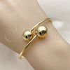 Oro Laminado Individual Bangle, Gold Filled Style Ball Design, Polished, Golden Finish, 07.170.0083 (Thickness, One size fits all)