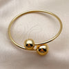 Oro Laminado Individual Bangle, Gold Filled Style Ball Design, Polished, Golden Finish, 07.170.0083 (Thickness, One size fits all)