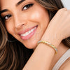 Oro Laminado Individual Bangle, Gold Filled Style Twist Design, Polished, Tricolor, 07.170.0087 (Thickness, One size fits all)