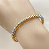 Oro Laminado Individual Bangle, Gold Filled Style Twist Design, Polished, Tricolor, 07.170.0087 (Thickness, One size fits all)