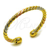 Oro Laminado Individual Bangle, Gold Filled Style Twist Design, Polished, Tricolor, 07.170.0087 (Thickness, One size fits all)
